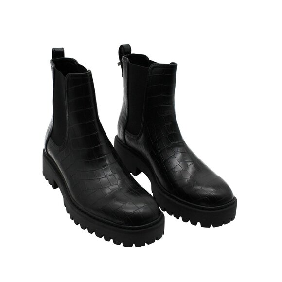 Reaction Kenneth Cole Womens Black Animal Print Padded  Wedge Chelsea Boot - 6 M - Picture 2 of 8